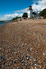 Bristol Ferry Lighthouse Built Over Sand and Seashells